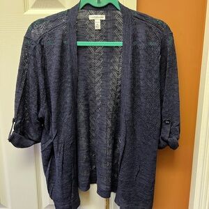 Croft & Barrow Charcoal Open-Front Cardigan